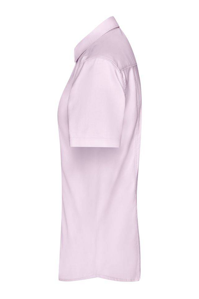 Ladies' Shirt Shortsleeve Micro-Twill Klassisches Shirt in pflegeleichter Baumwollqualität pink, Gr. M-4