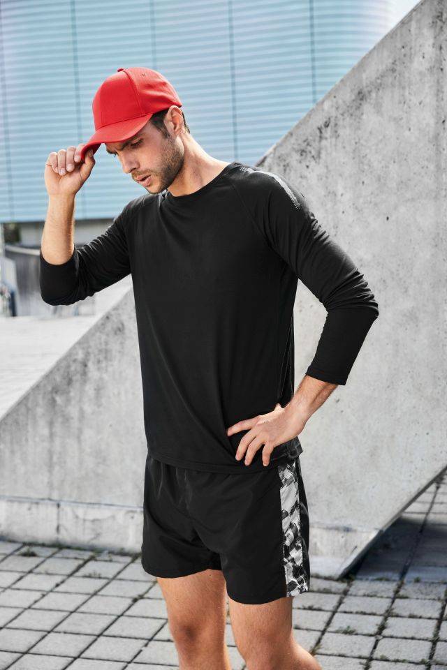 Men's Sports Shirt Long-Sleeved Langarm Funktionsshirt aus recyceltem Polyester für Sport und Fitness grau, Gr. L-1