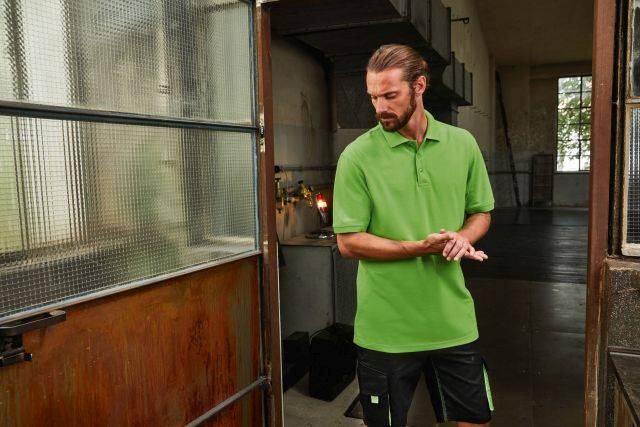 Men's BIO Workwear Polo Pflegeleichtes und strapazierfähiges Polo grün, Gr. 4XL-4