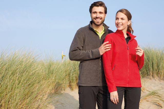 Ladies' Fleece Jacket Fleecejacke mit Stehkragen im klassischen Design grün, Gr. XS-1