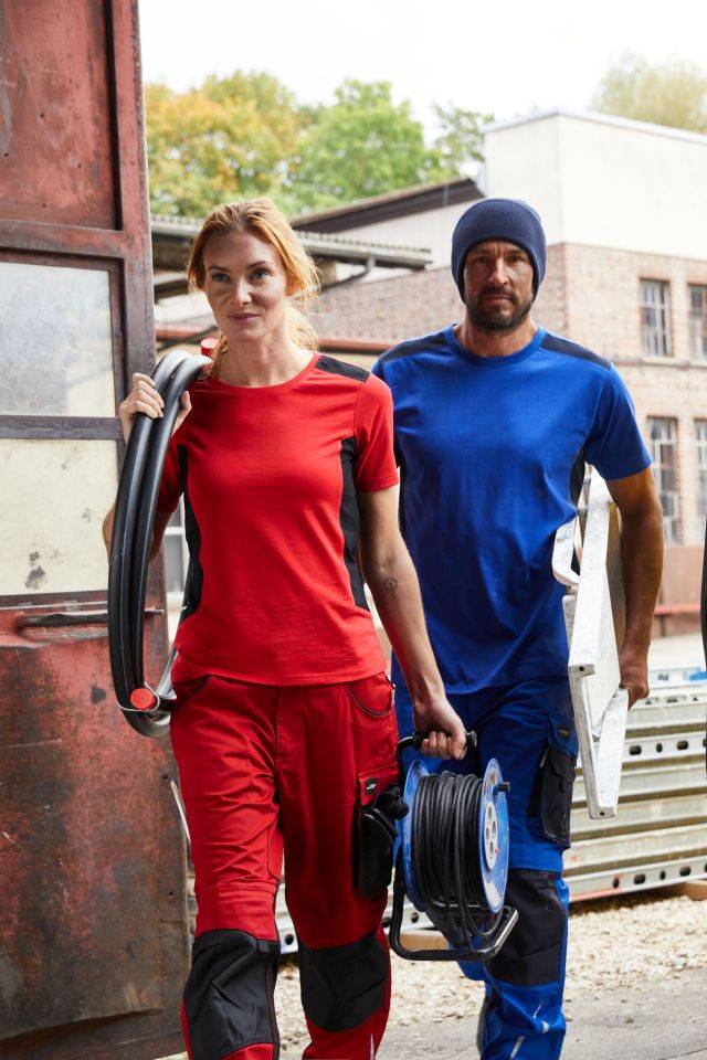 Men's Workwear T-Shirt - STRONG - Strapazierfähiges und pflegeleichtes T-Shirt mit schwarz/braun/grau, Gr. 5XL-2