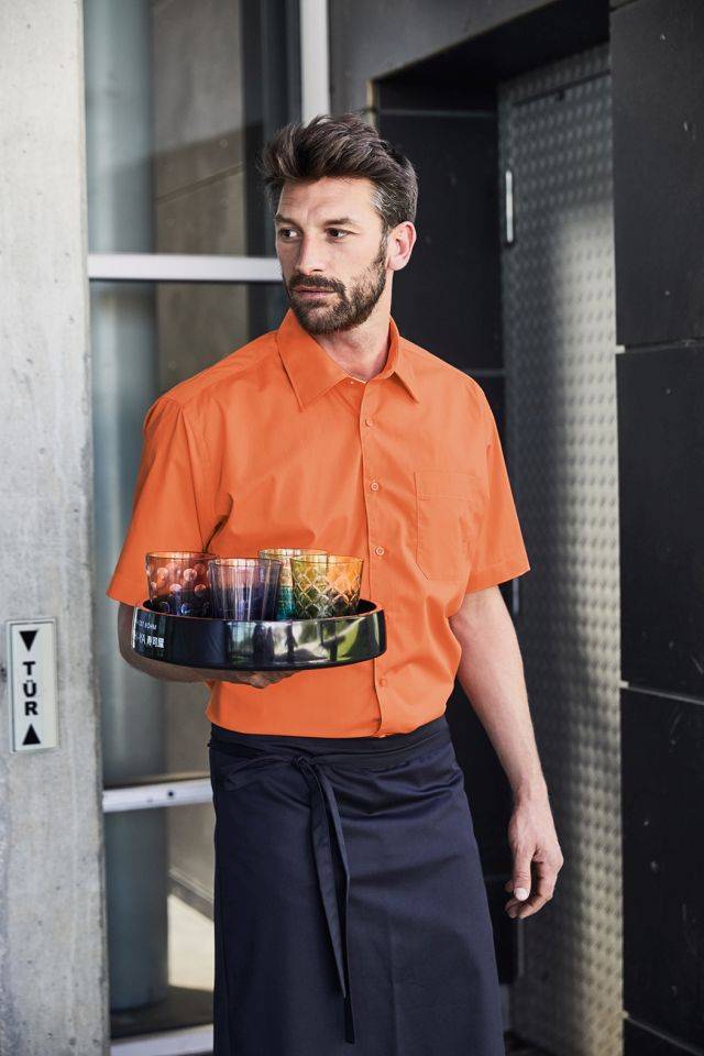 Men's Business Shirt Short-Sleeved Klassisches Shirt aus strapazierfähigem Mischgewebe rot/weinrot, Gr. 4XL-1