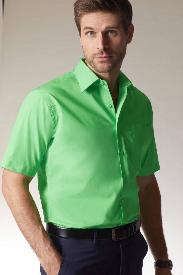 Men's Business Shirt Short-Sleeved Klassisches Shirt aus strapazierfähigem Mischgewebe rot/weinrot, Gr. 4XL-2