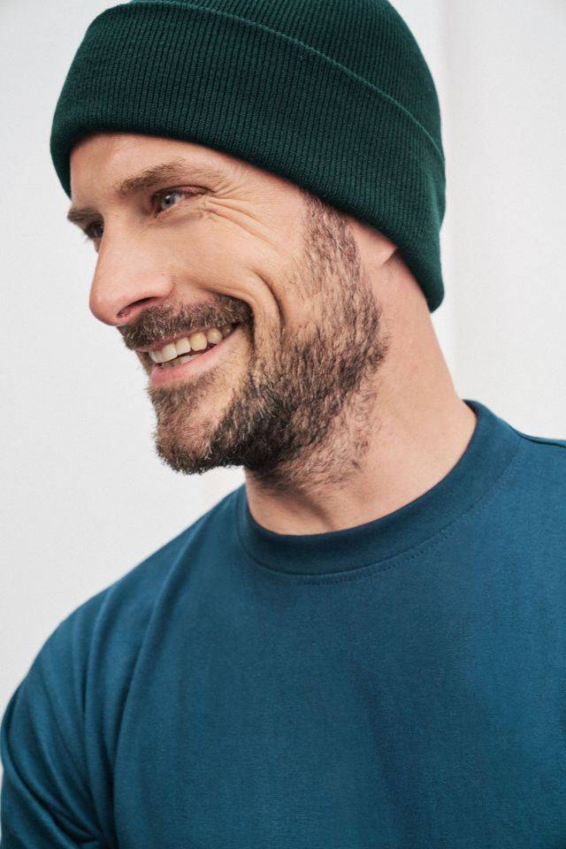 Knitted Cap Klassische Strickmütze in vielen Farben blau, Gr. one size-4