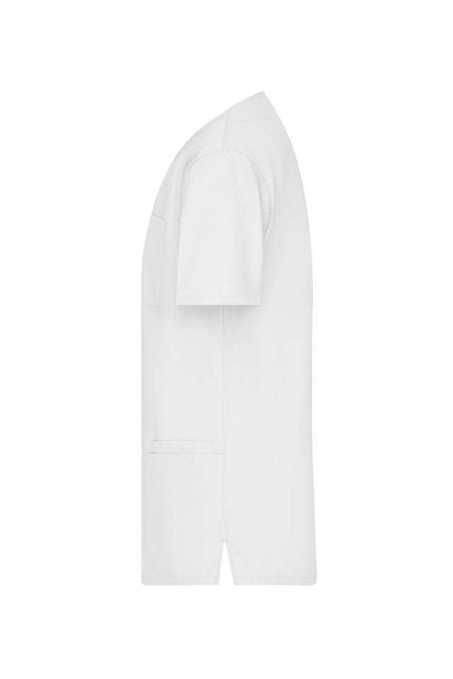 Men's Kasack Klassischer Schlupfkasack mit V-Ausschnitt weiß, Gr. XS-3
