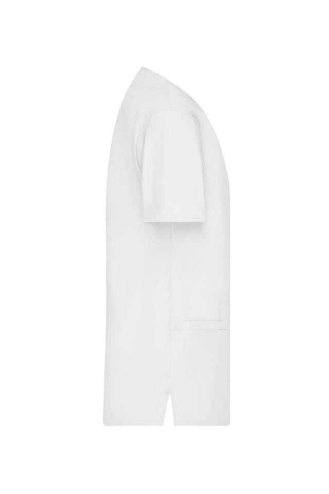 Men's Kasack Klassischer Schlupfkasack mit V-Ausschnitt weiß, Gr. XS-4