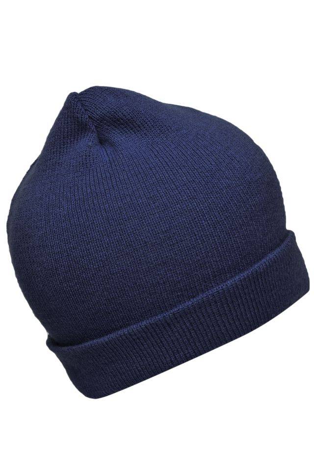 Knitted Promotion Beanie Sehr leichte Promotion Strickmütze mit Umschlag blau, Gr. one size-3