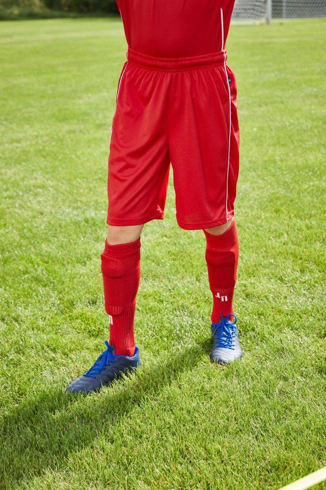 Basic Team Shorts Junior Funktionelle Teamshorts ohne Innenslip weiß/blau, Gr. M-3