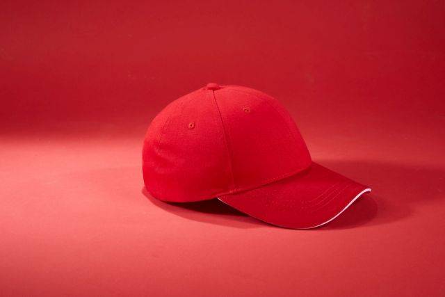 6 Panel Brushed Sandwich Cap 6 Panel Sandwich Cap mit gebürsteter Oberfläche weiß/blau, Gr. one size-1