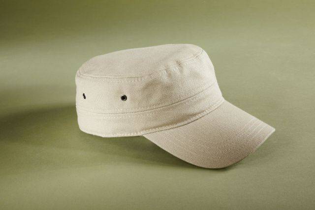 Military Cap Trendiges Cap im Military-Stil aus robustem Baumwollcanvas weiß, Gr. one size-2