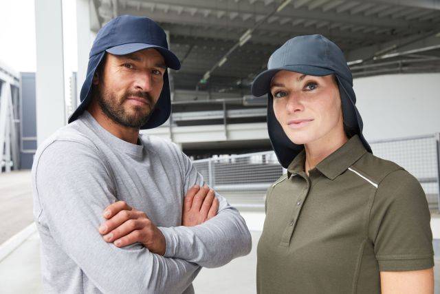 6 Panel Cap with Neck Guard 6 Panel Cap mit extra langem Nackenschutz blau, Gr. one size-2