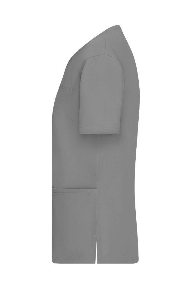 Ladies' Stretch-Kasack Elastischer Kasack mit V-Ausschnitt grau, Gr. L-3