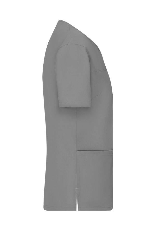 Ladies' Stretch-Kasack Elastischer Kasack mit V-Ausschnitt grau, Gr. L-4