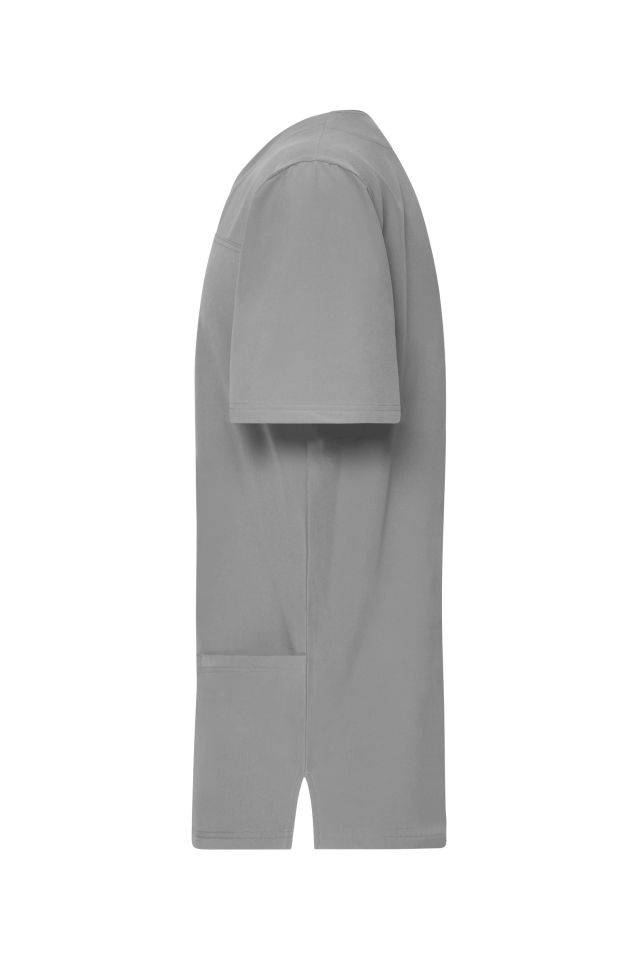 Men's Stretch-Kasack Elastischer Kasack mit V-Ausschnitt grau, Gr. XL-3
