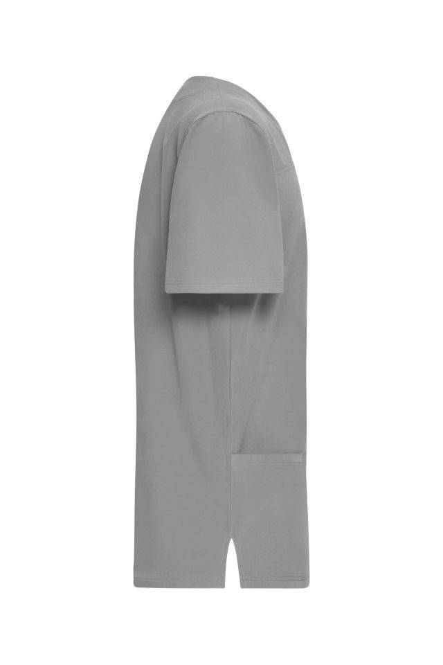 Men's Stretch-Kasack Elastischer Kasack mit V-Ausschnitt grau, Gr. XL-4