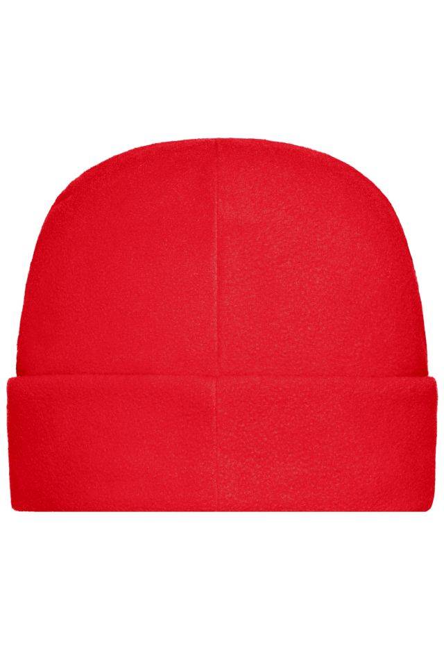 Microfleece Cap Wärmende Fleece Mütze mit breitem Umschlag rot, Gr. M/L-3