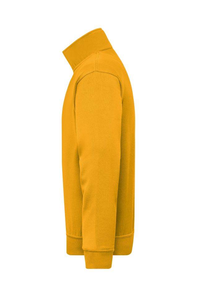 Workwear Half Zip Sweat Sweatshirt mit Stehkragen und Reißverschluss gelb, Gr. 5XL-4