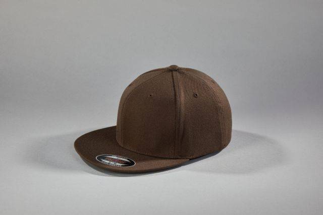 Flexfit® Flat Peak Cap 6 Panel Cap ohne Verschluss braun/grün/oliv, Gr. S/M-1