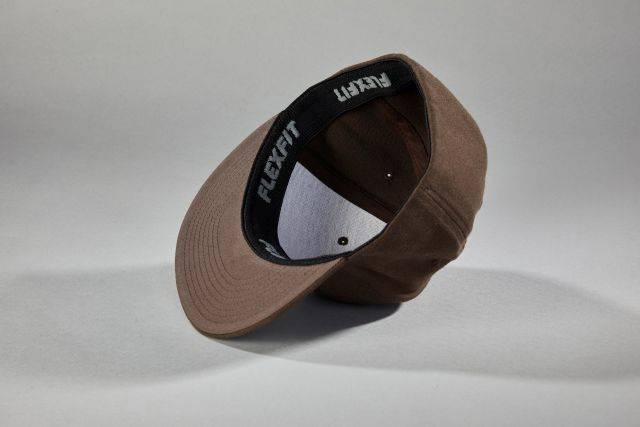 Flexfit® Flat Peak Cap 6 Panel Cap ohne Verschluss braun/grün/oliv, Gr. S/M-2