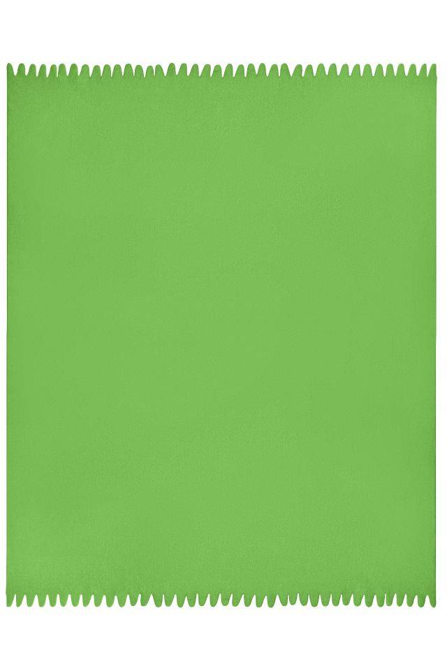 Fleece Blanket Fleecedecke mit abgerundeten Fransen grün, Gr. one size-2