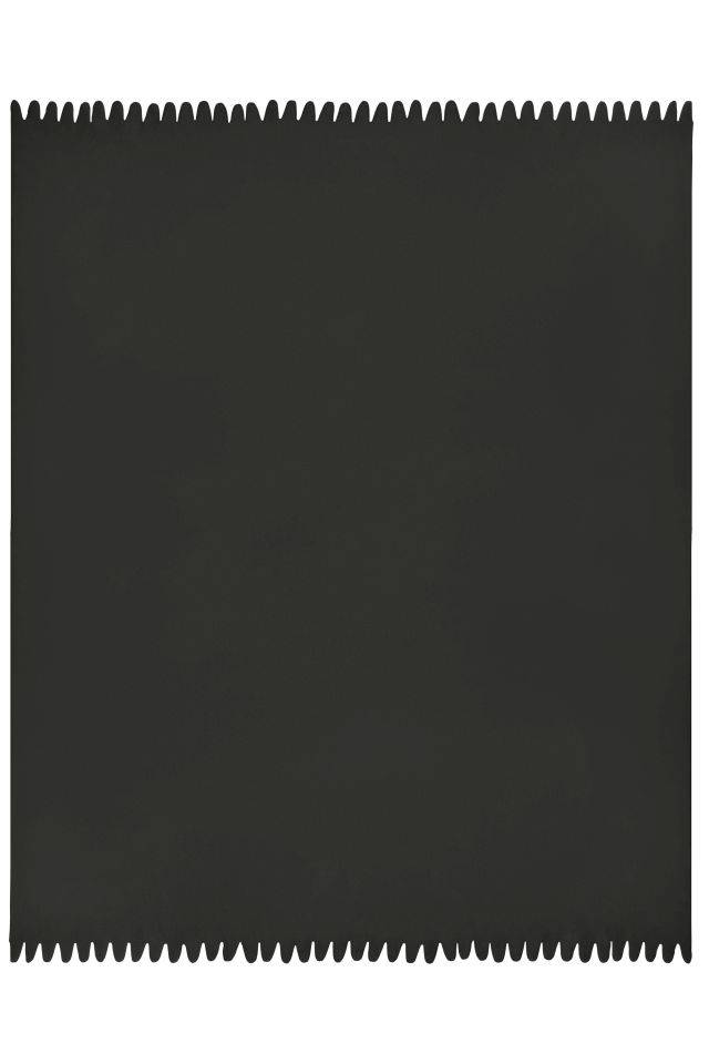 Fleece Blanket Fleecedecke mit abgerundeten Fransen schwarz, Gr. one size-2