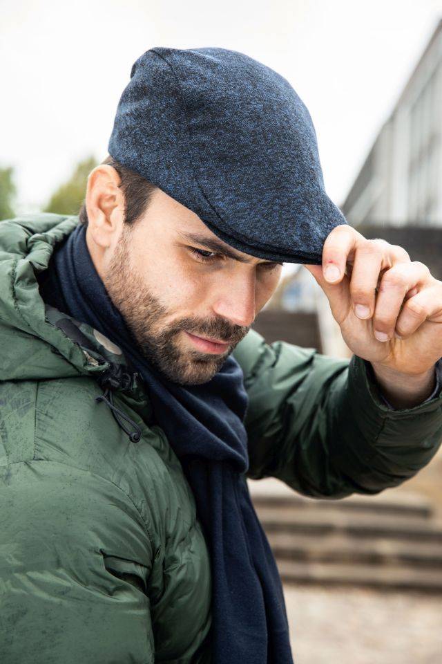 Dandy Cap Flache Mütze mit verdeckt genähtem Schild schwarz/grau, Gr. one size-1