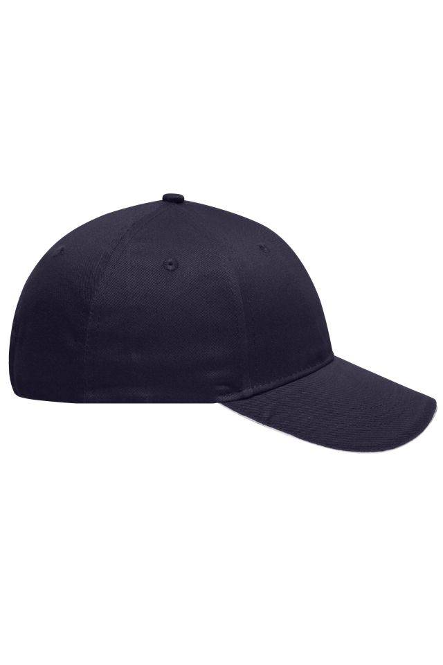 6 Panel Brushed Sandwich Cap 6 Panel Sandwich Cap mit gebürsteter Oberfläche weiß/blau, Gr. one size-3