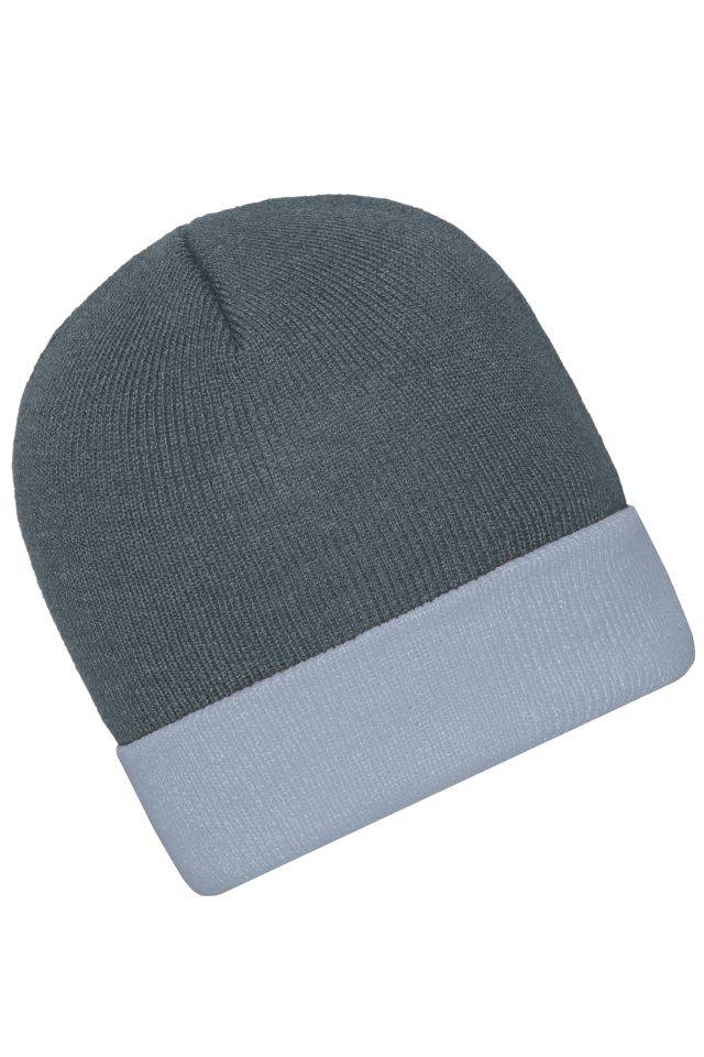 Knitted Cap Klassische Strickmütze mit Umschlag grau, Gr. one size-2