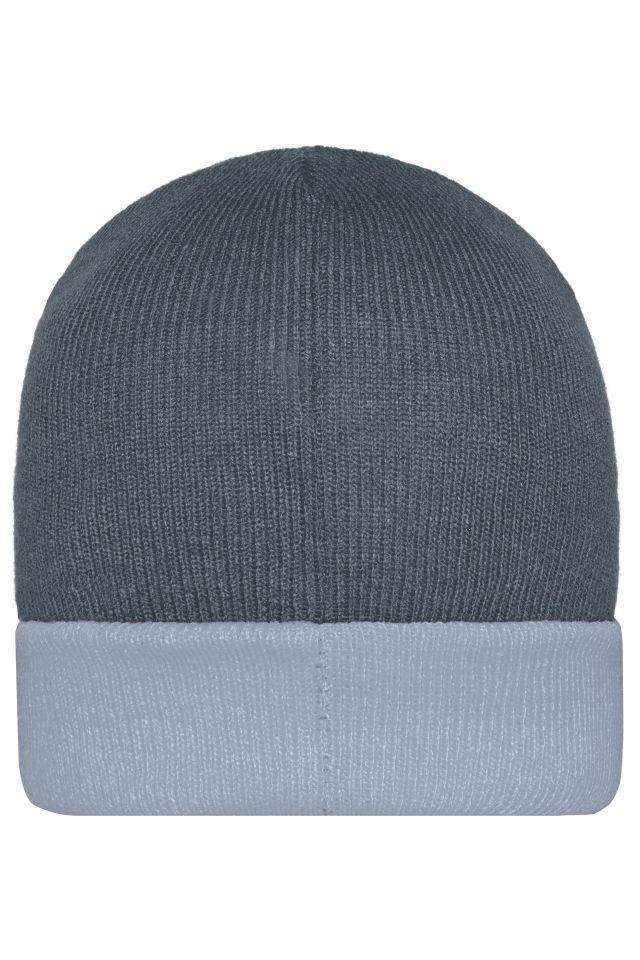 Knitted Cap Klassische Strickmütze mit Umschlag grau, Gr. one size-3