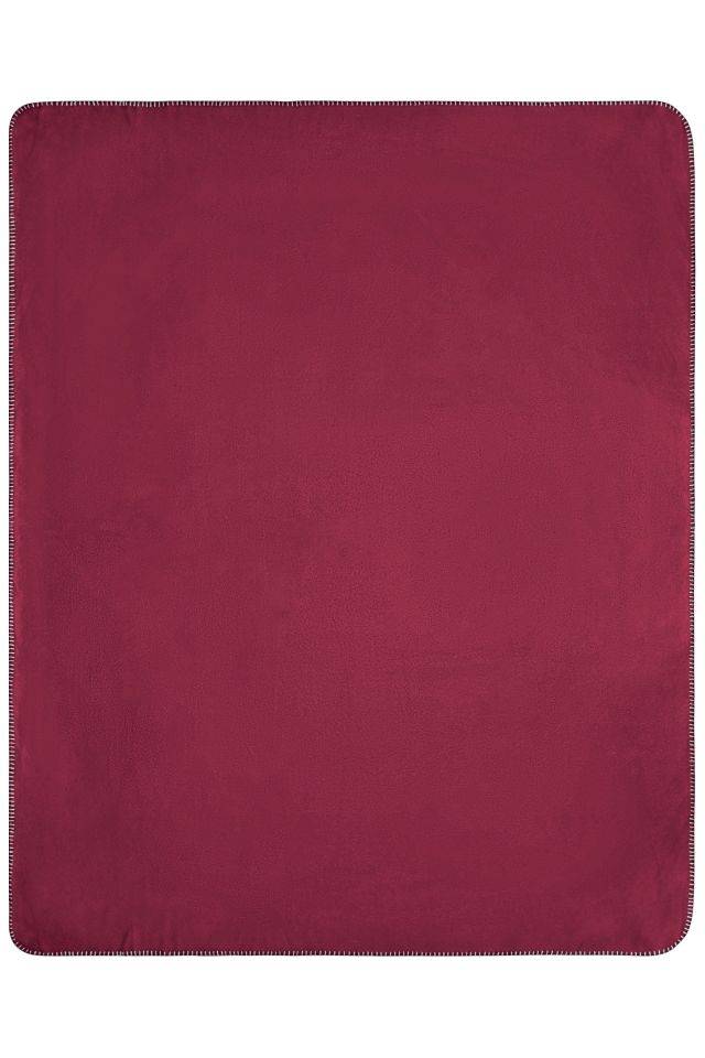 Fleece Blanket Fleecedecke mit gekettelten Kanten rot/braun/weinrot, Gr. one size-1