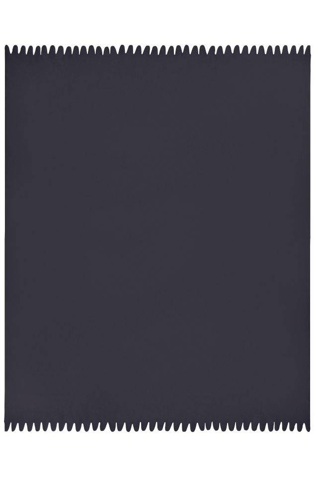 Fleece Blanket Fleecedecke mit abgerundeten Fransen blau, Gr. one size-2