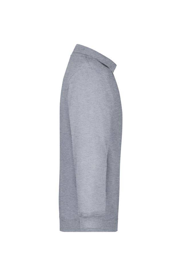 Polo-Sweat Heavy Klassisches Komfort Polo-Sweatshirt grau, Gr. XL-3