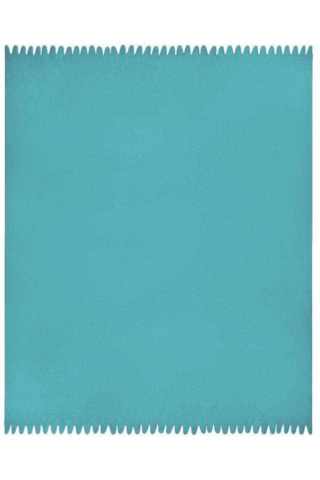 Fleece Blanket Fleecedecke mit abgerundeten Fransen blau, Gr. one size-2