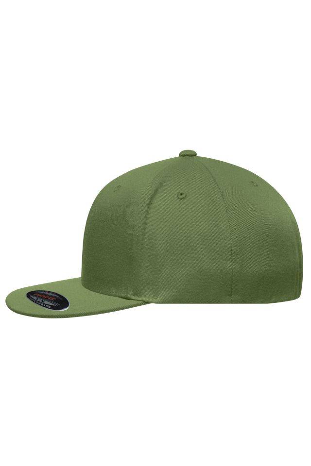 Flexfit® Flat Peak Cap 6 Panel Cap ohne Verschluss braun/grün/oliv, Gr. S/M-3