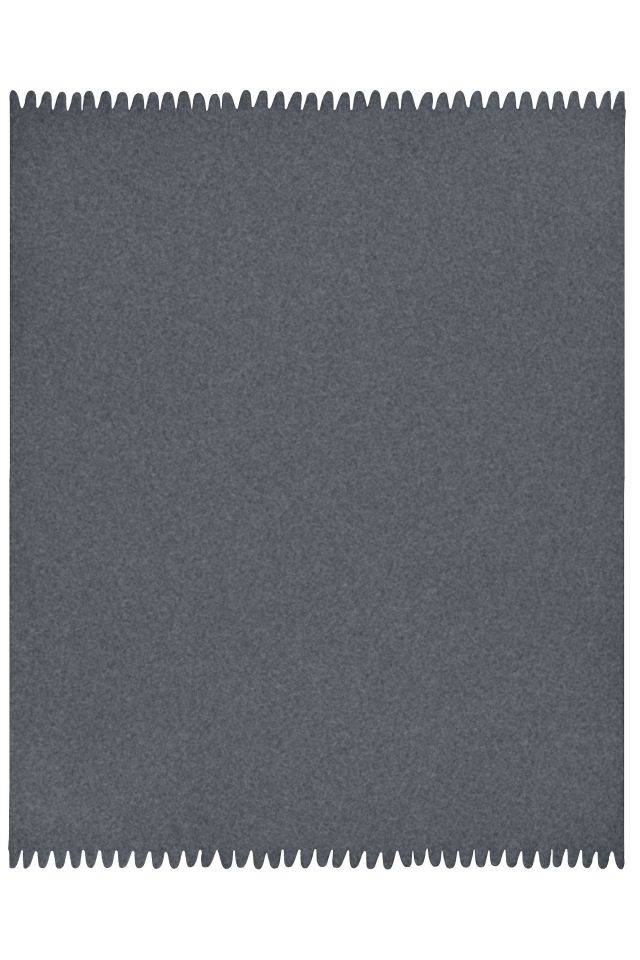 Fleece Blanket Fleecedecke mit abgerundeten Fransen grau, Gr. one size-2