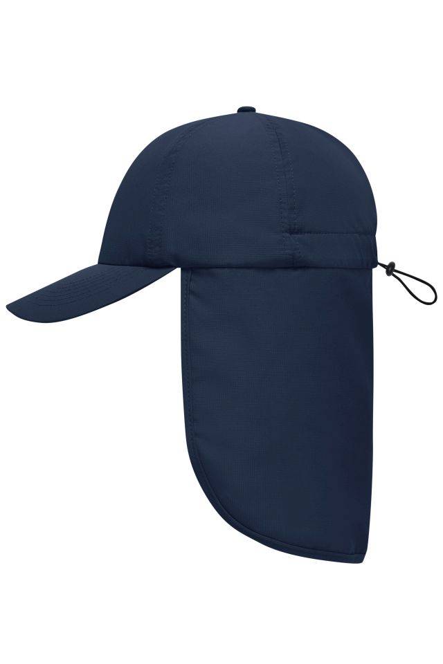 6 Panel Cap with Neck Guard 6 Panel Cap mit extra langem Nackenschutz blau, Gr. one size-4