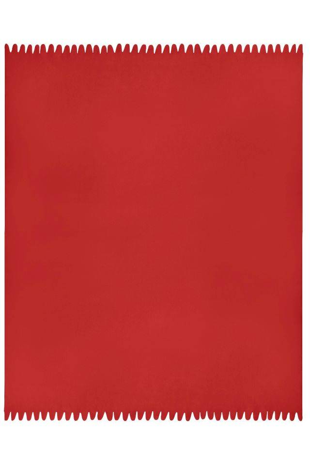 Fleece Blanket Fleecedecke mit abgerundeten Fransen rot, Gr. one size-2