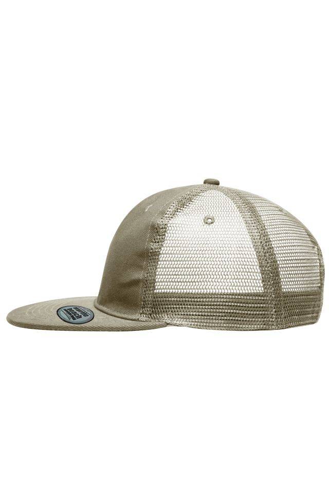 6 Panel Flat Peak Cap 6 Panel Mesh Cap mit flachem Schild braun, Gr. one size-2