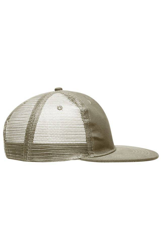 6 Panel Flat Peak Cap 6 Panel Mesh Cap mit flachem Schild braun, Gr. one size-3