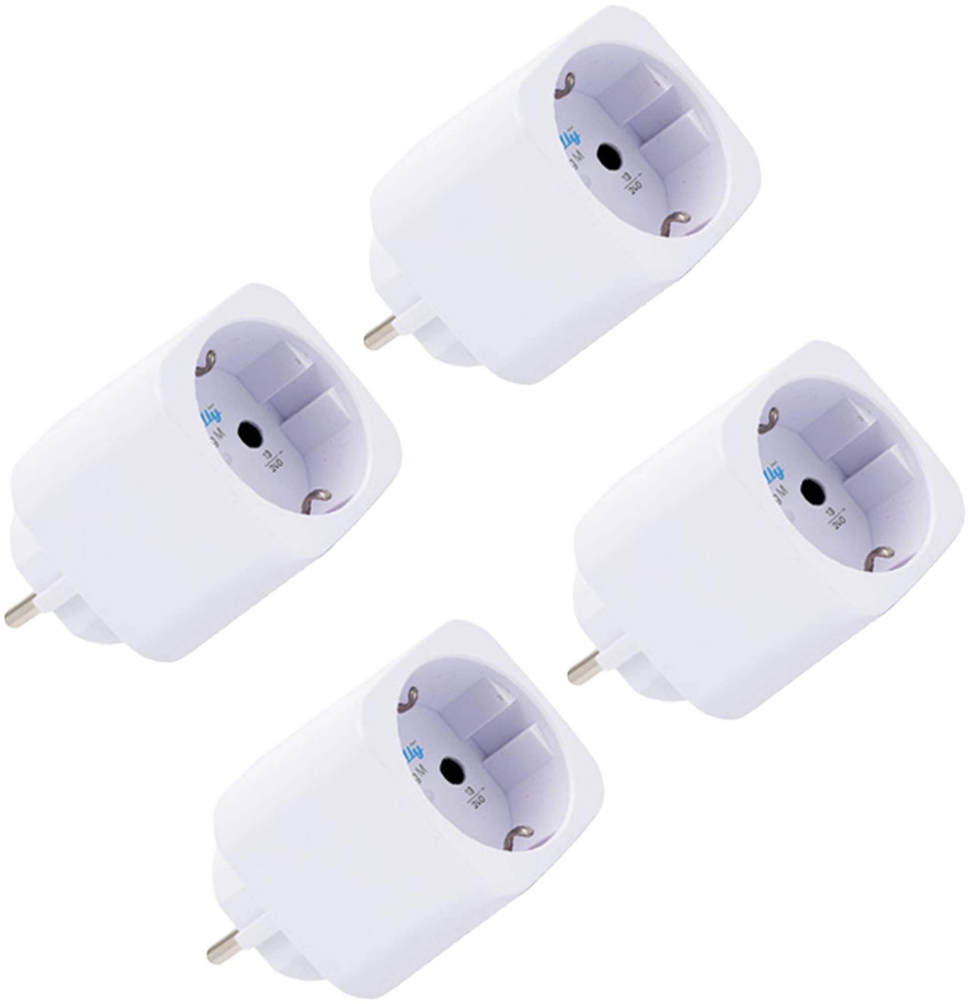 Shelly · Plug & Play Plug M Gen3 Matter · 4er Set · Smarter Zwischenstecker · 13A · Messfunktion · WLAN · BT · w-0