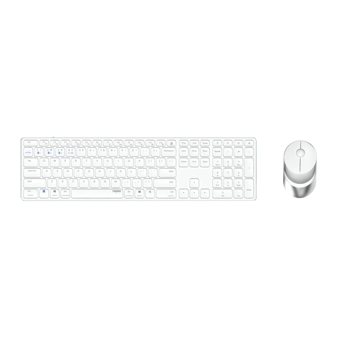 Rapoo - 215385 Kabelloses Multi-Mode-Deskset 9850M, Weiß, QWERTZ-0