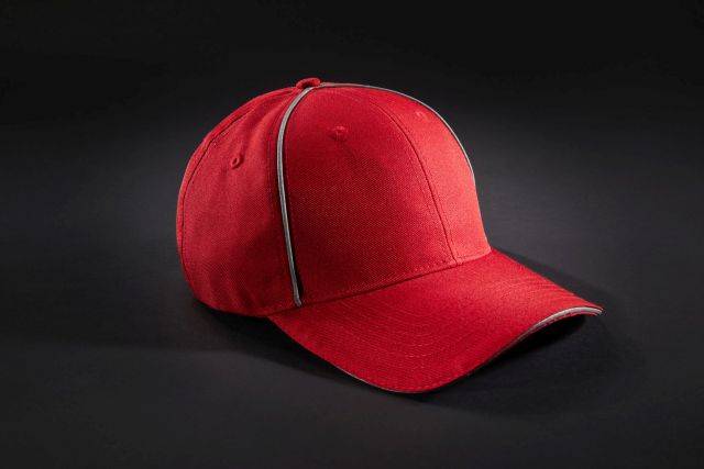 6 Panel Workwear Cap - SOLID - Hochwertige 6 Panel Cap mit reflektierenden Elementen (ohne rot, Gr. one size-1