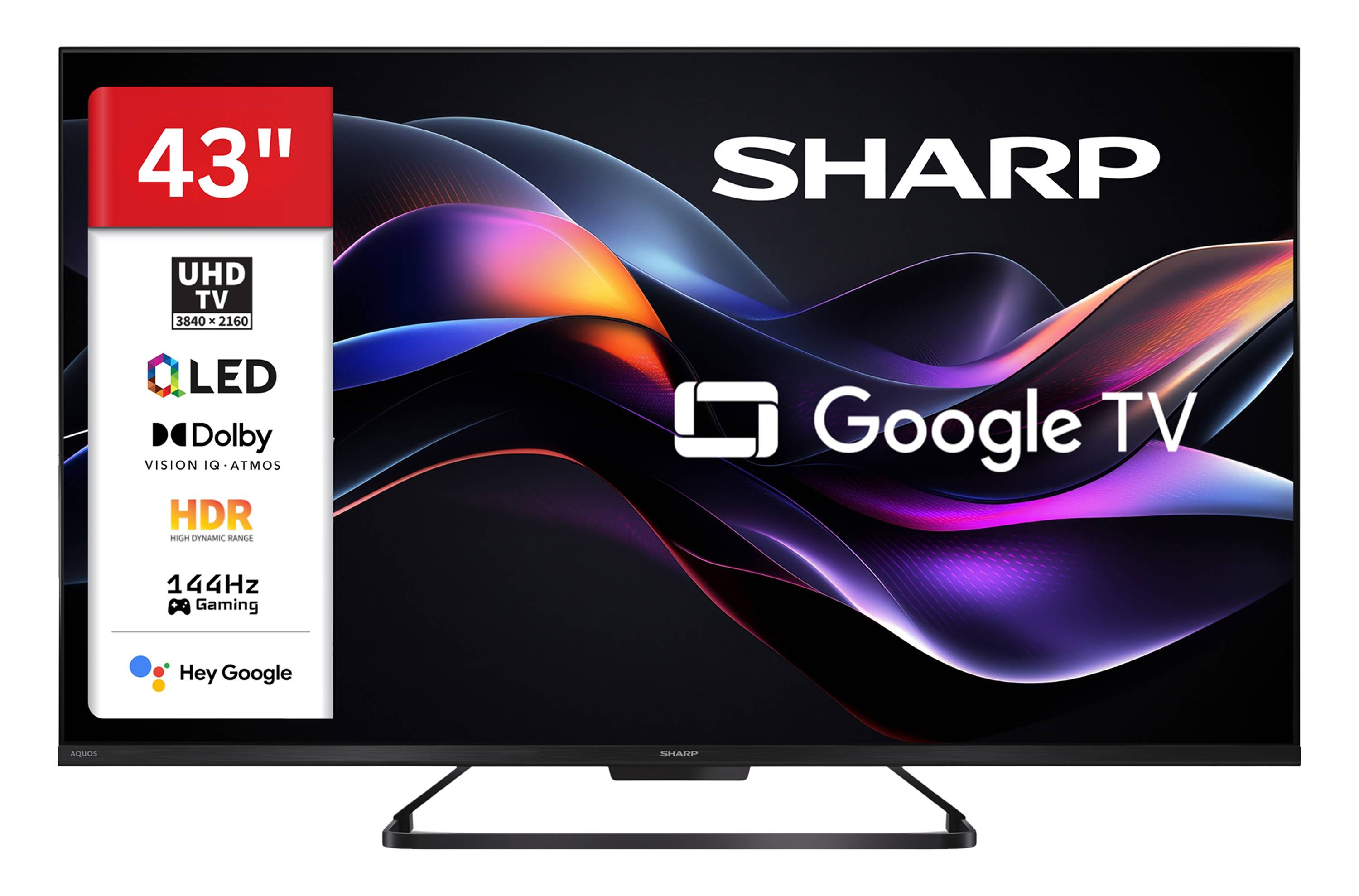 Sharp 43HR7765E QLED Fernseher 43 Zoll Google Smart TV HDR Dolby Vision 4K UHD 144Hz Gaming (2026)-0