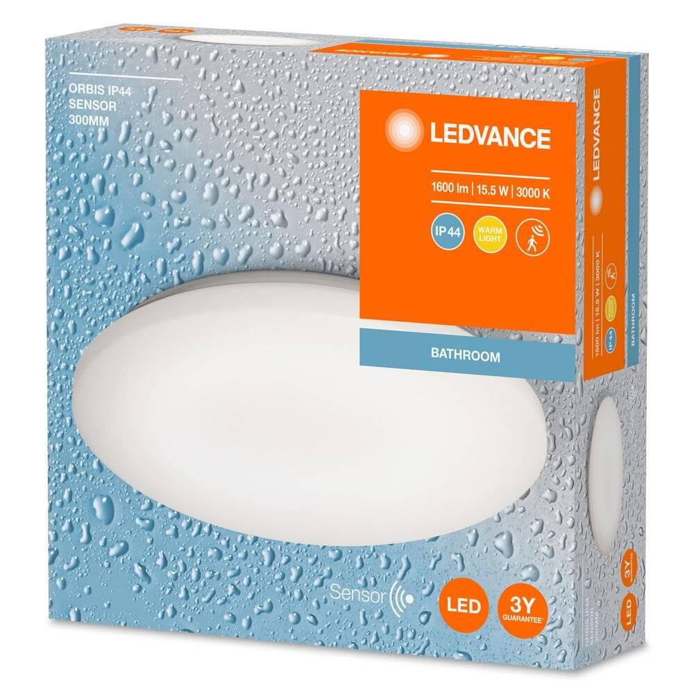 Symbolbild für LEDVANCE Orbis IP44 4058075651814 LED-Bad-Deckenleuchte mit Bewegungsmelder 15.5 W Warmweiß