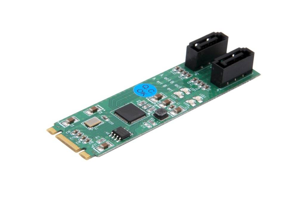 2x SATA3 Anschlüsse für M.2 NGFF-Module, Asmedia ASM1062R-Chipsatz NGFF 2-Port Controller-1
