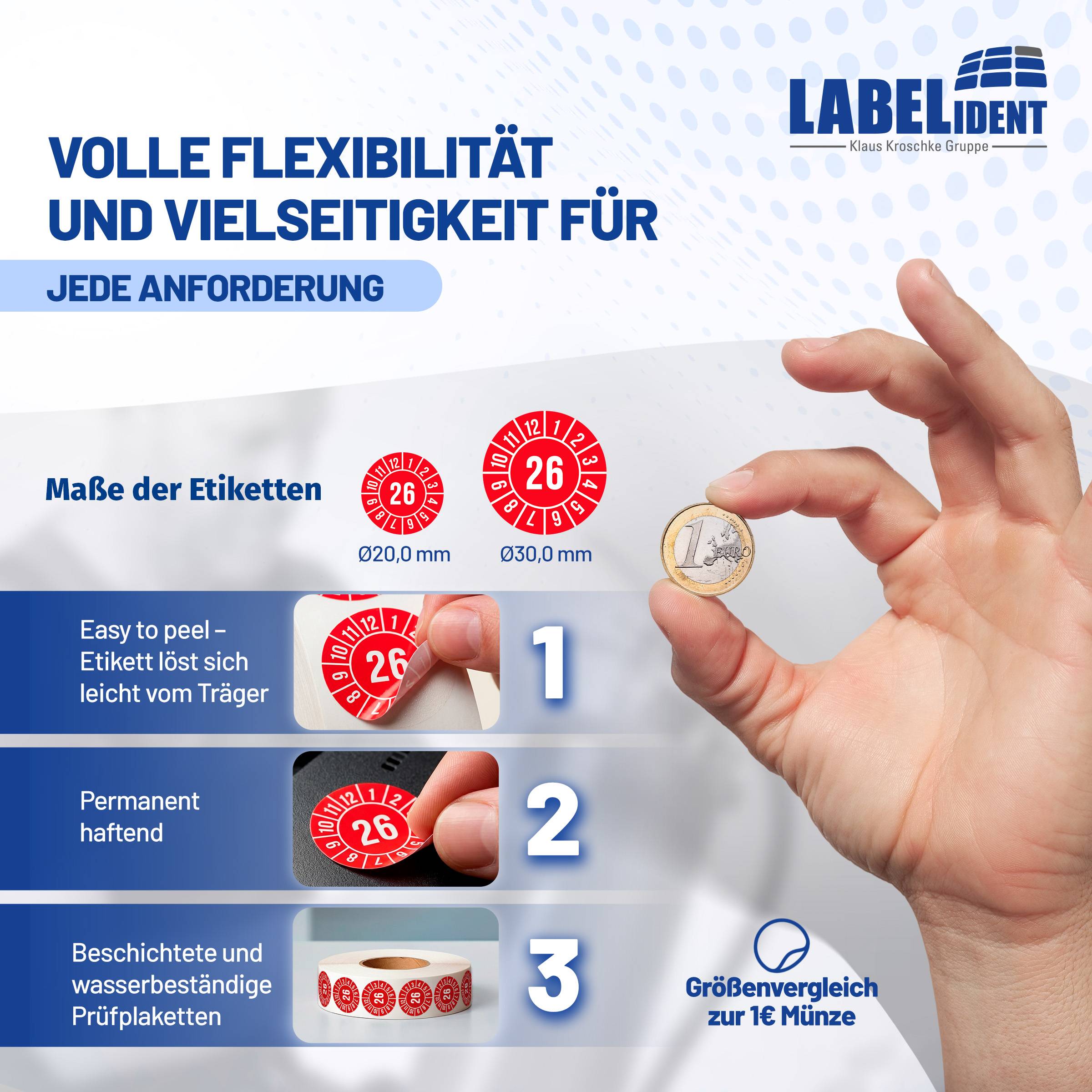 Labelident Prüfplaketten 2026, Monate - Jahreszahl, Ø 20 mm, 1.000 Etiketten-2