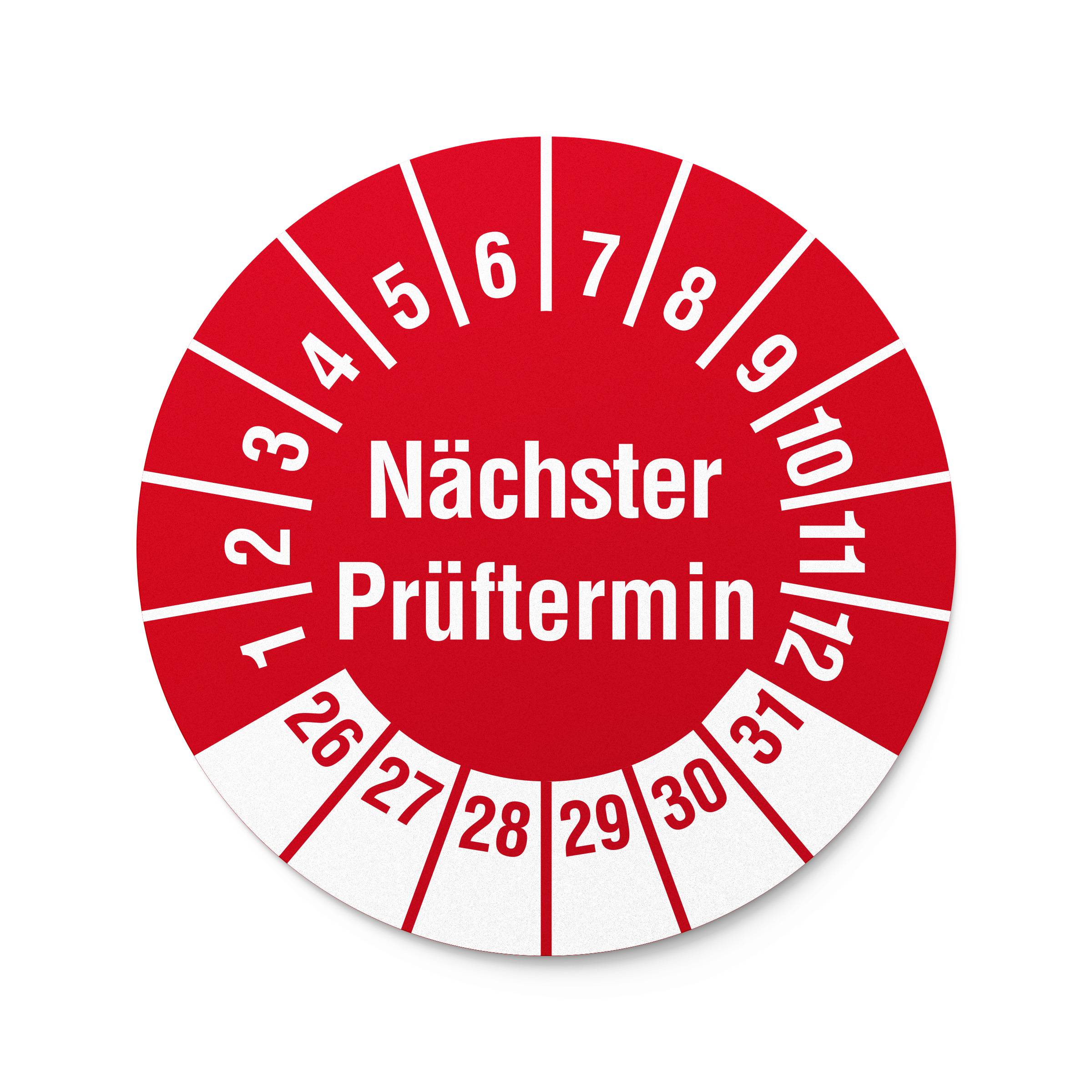 Labelident Prüfplaketten Nächster Prüftermin, Ø 20 mm, 1.000 Etiketten-1