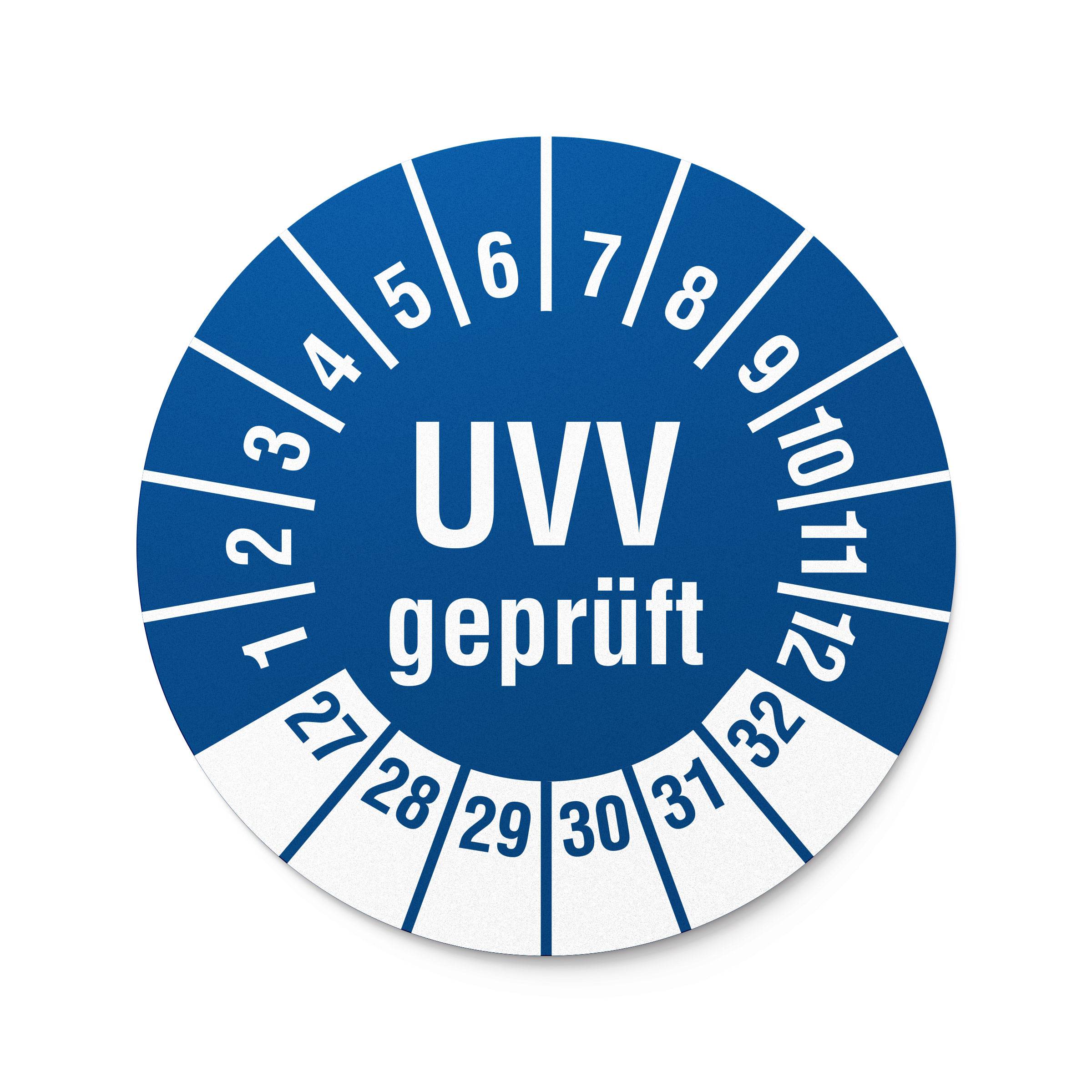 Labelident Prüfplaketten UVV geprüft, Ø 30 mm, 1.000 Etiketten-1