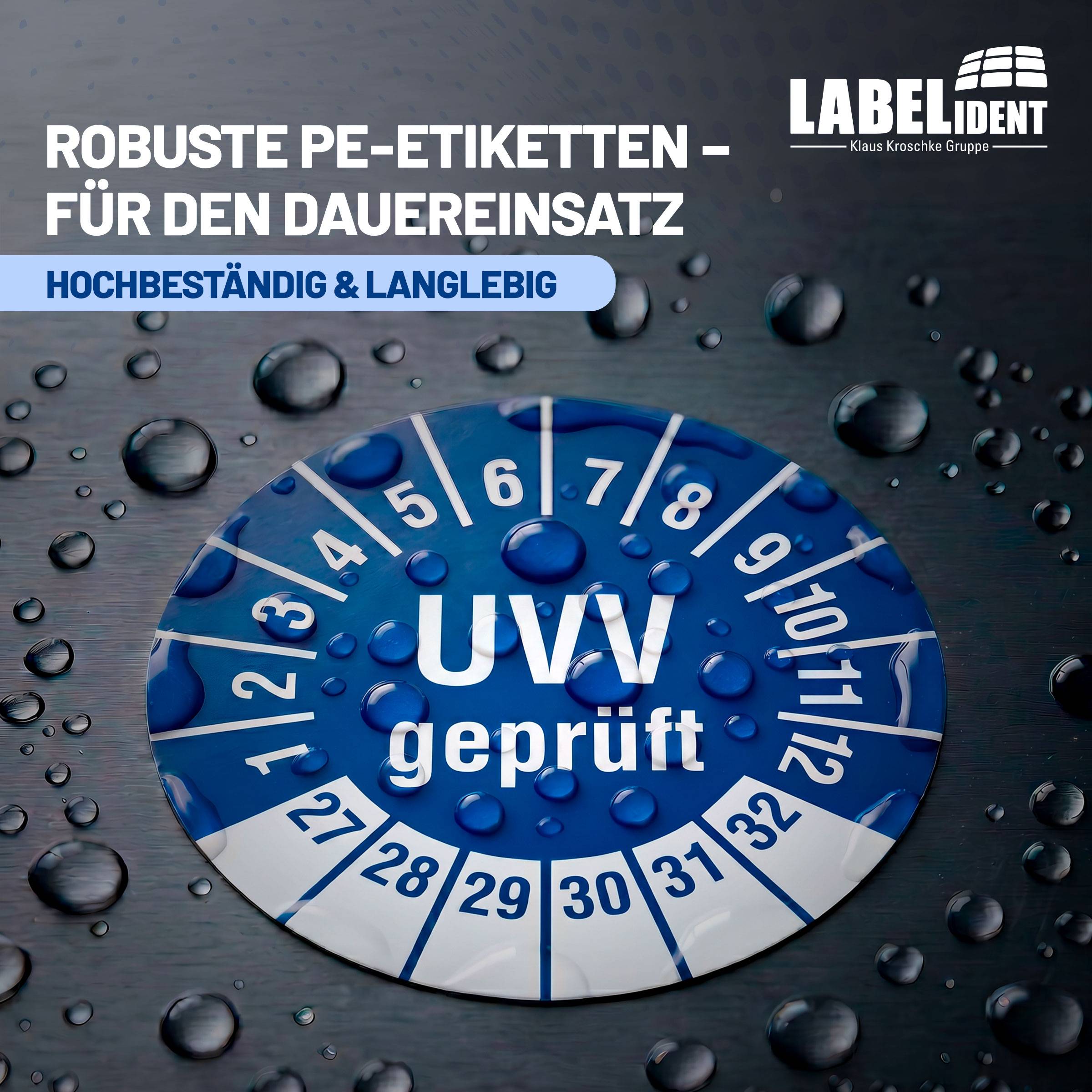 Labelident Prüfplaketten UVV geprüft, Ø 30 mm, 1.000 Etiketten-2
