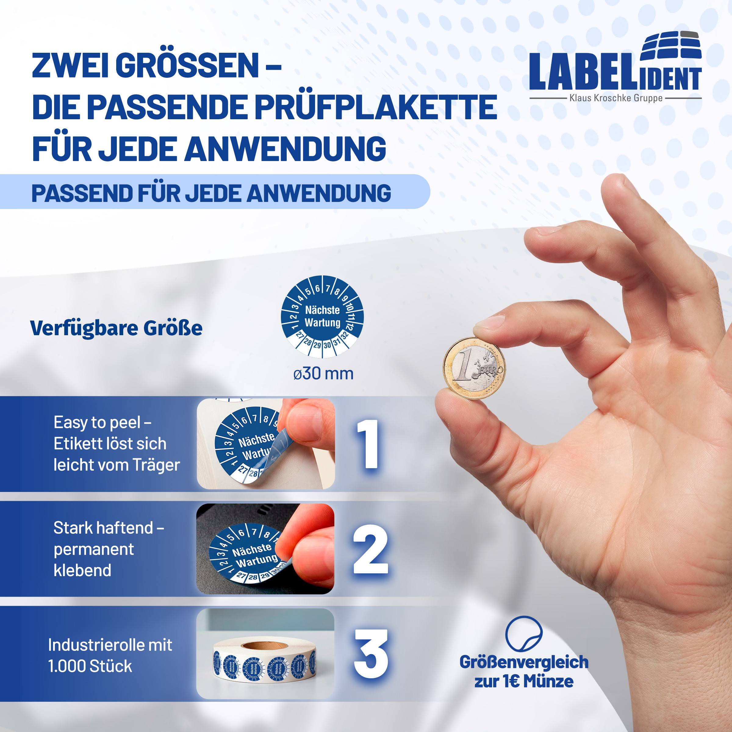 Labelident Prüfplaketten Nächste Wartung, Ø 30 mm, 1.000 Etiketten-3